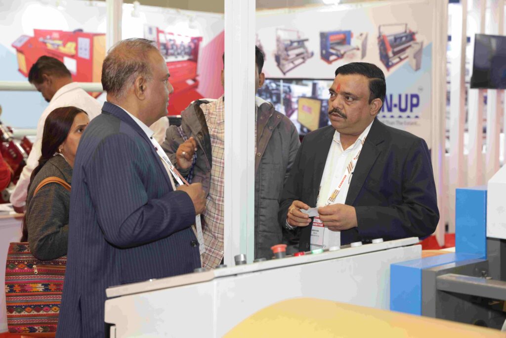 Exhibitors presenting packaging solutions at Corru Pack Print India event