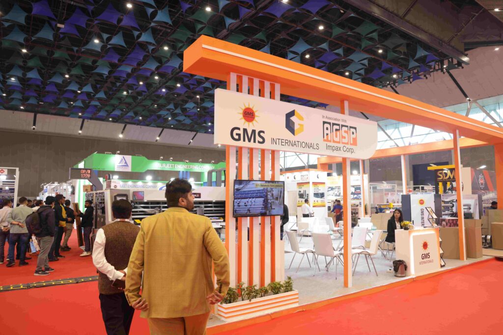 Business professionals networking at Corru Pack Print India packaging expo