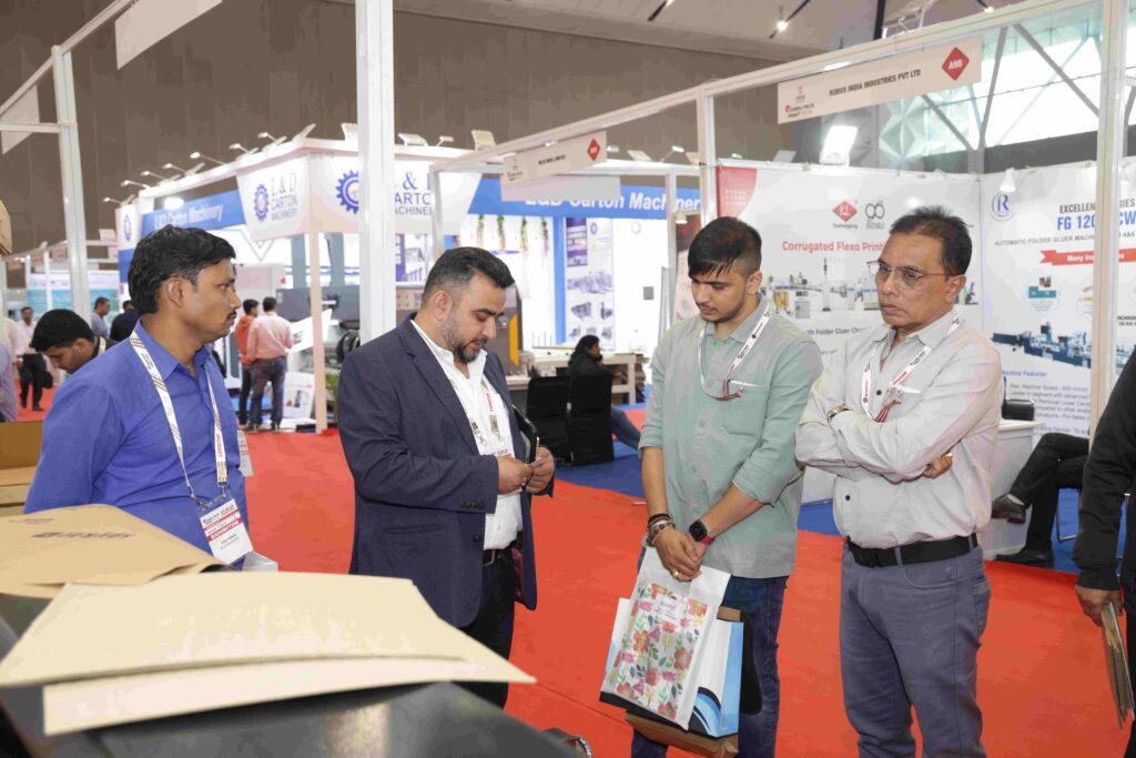 Business networking at Corru Pack Print India packaging exhibition