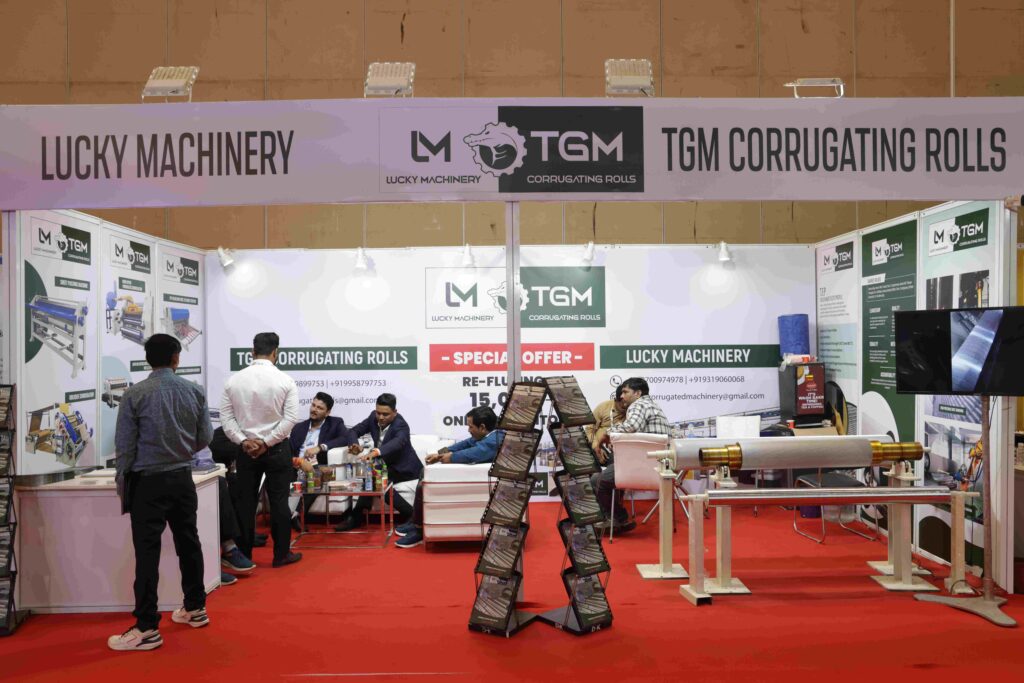 Corrugated packaging machinery demonstration at Corru Pack Print India